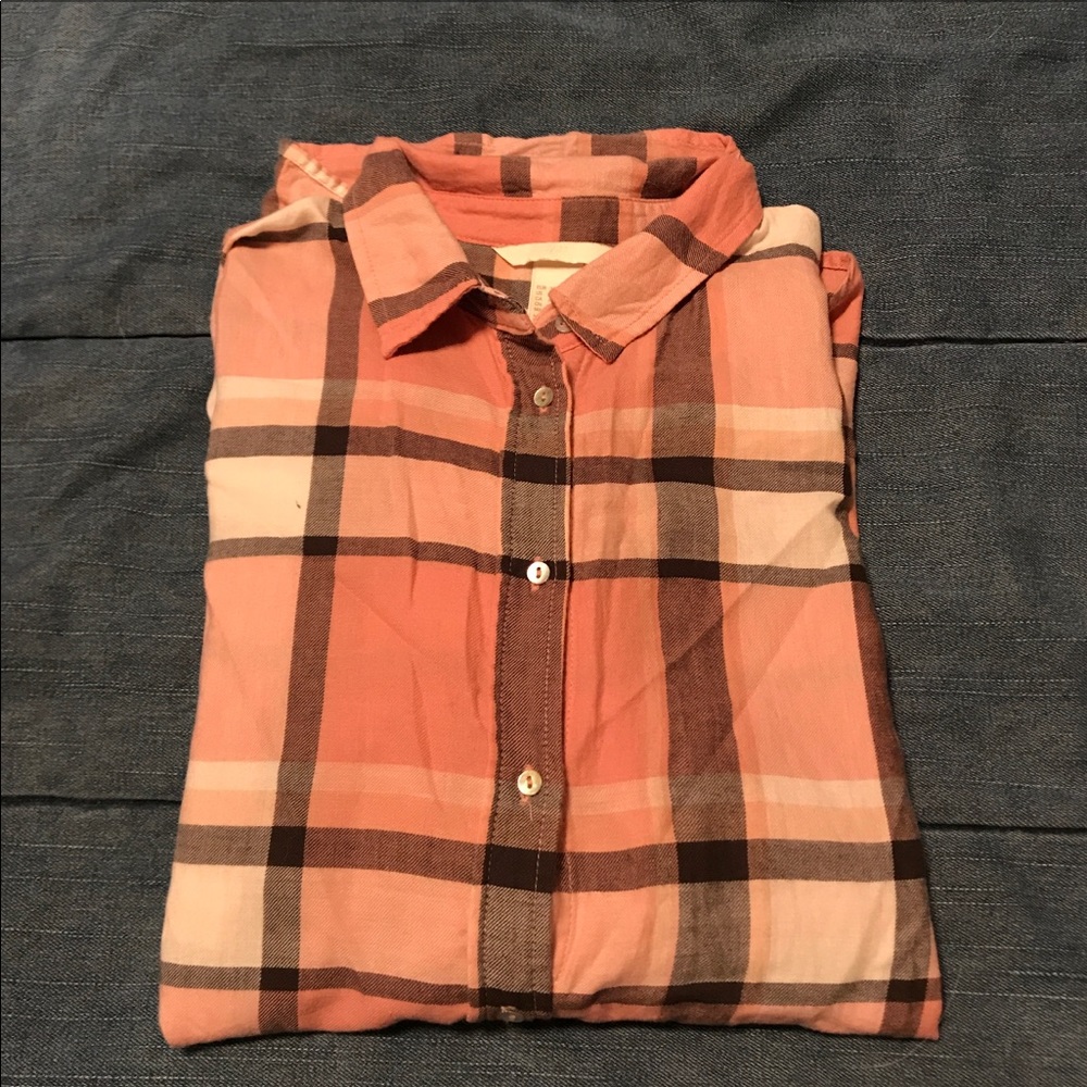 Pink Plaid Button Down Shirt